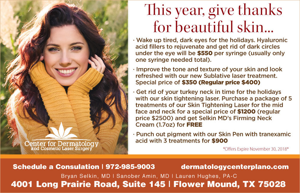 Dermatologist Plano Dr Selkin, November Specials